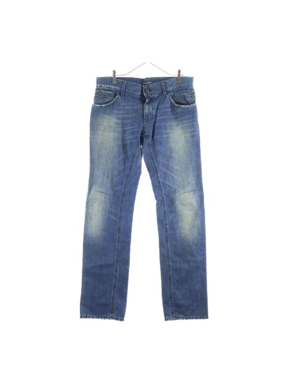 Dolce & Gabbana Distressed Straight Denim Pants Indigo Jeans